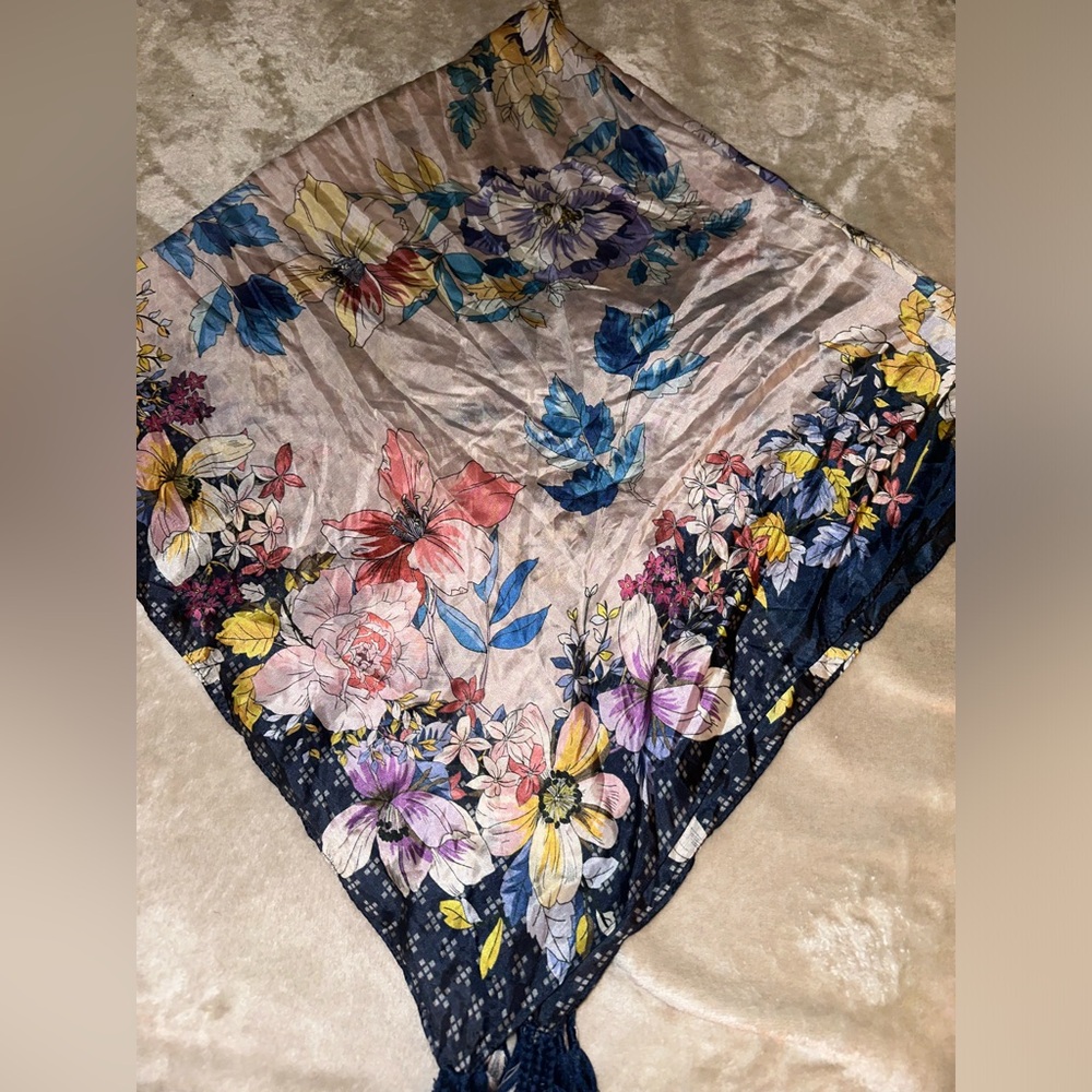 Johnny Was Multicolor Floral Scarf
